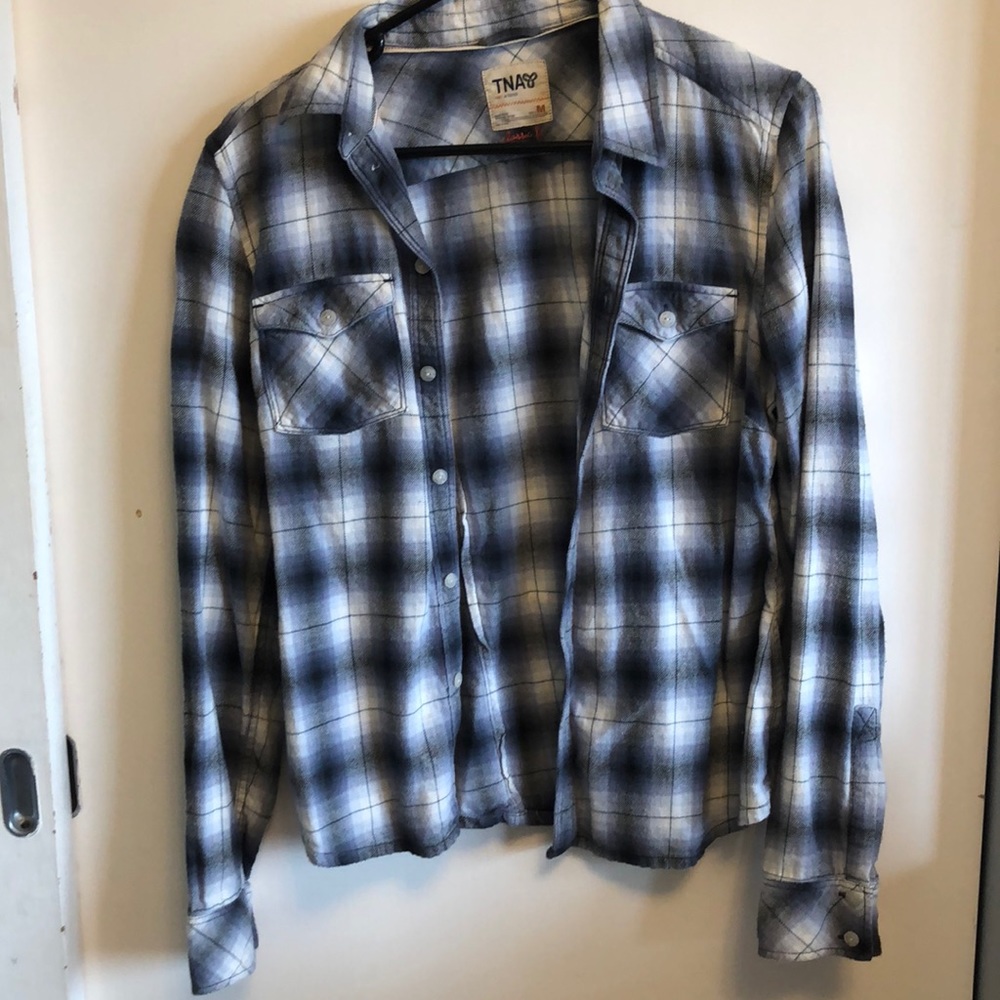 Blue and white TNA flannel
